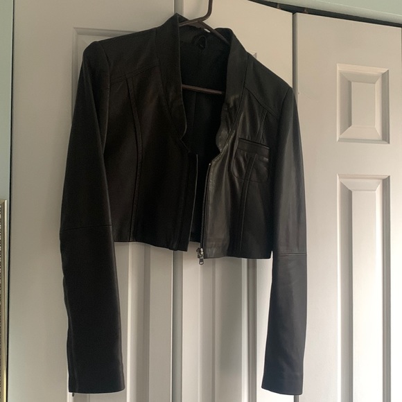 Cropped leather jacket - Picture 1 of 6